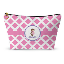 Diamond Print w/Princess Makeup Bag - Small - 8.5"x4.5" (Personalized)