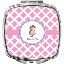 Diamond Print w/Princess Compact Makeup Mirror (Personalized)