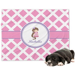 Diamond Print w/Princess Dog Blanket - Large (Personalized)