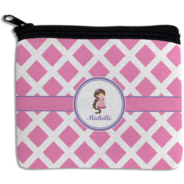 Custom Diamond Print w/Princess Rectangular Coin Purse (Personalized)