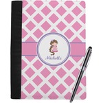 Diamond Print w/Princess Notebook Padfolio - Large w/ Name or Text