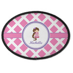 Diamond Print w/Princess Iron On Oval Patch w/ Name or Text