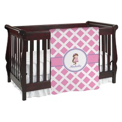 Diamond Print w/Princess Baby Blanket (Double Sided) (Personalized)