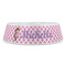 Diamond Print w/Princess Plastic Pet Bowls - Large - FRONT