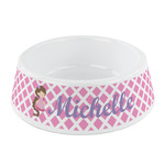 Diamond Print w/Princess Plastic Dog Bowl - Small (Personalized)