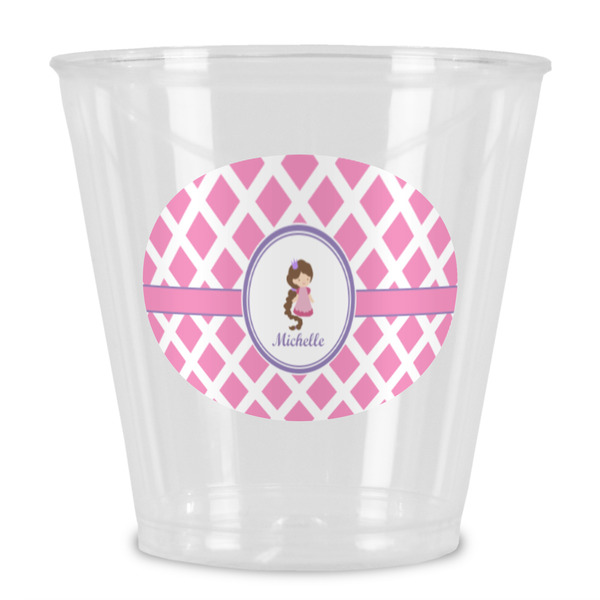 Custom Diamond Print w/Princess Plastic Shot Glass (Personalized)