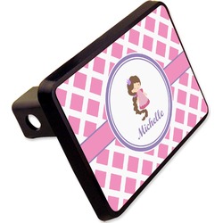 Diamond Print w/Princess Rectangular Trailer Hitch Cover - 2" (Personalized)