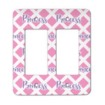 Diamond Print w/Princess Rocker Style Light Switch Cover - Two Switch (Personalized)