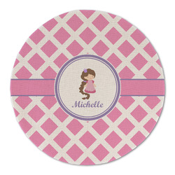 Diamond Print w/Princess Round Linen Placemat - Single Sided (Personalized)