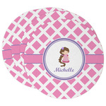 Diamond Print w/Princess Round Paper Coasters w/ Name or Text