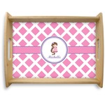 Diamond Print w/Princess Natural Wooden Tray - Large (Personalized)