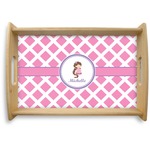 Diamond Print w/Princess Natural Wooden Tray - Small (Personalized)