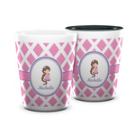 Diamond Print w/Princess Ceramic Shot Glass - 1.5 oz (Personalized)