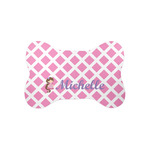 Diamond Print w/Princess Bone Shaped Dog Food Mat (Small) (Personalized)