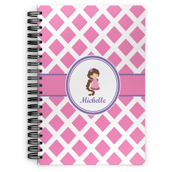 Custom Diamond Print w/Princess Spiral Notebook (Personalized)