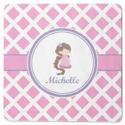 Diamond Print w/Princess Square Rubber Backed Coaster (Personalized)