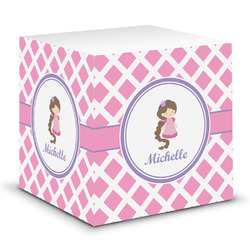 Diamond Print w/Princess Sticky Note Cube (Personalized)