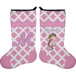 Diamond Print w/Princess Holiday Stocking - Double-Sided - Neoprene (Personalized)