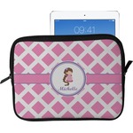 Diamond Print w/Princess Tablet Case / Sleeve - Large (Personalized)