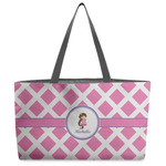 Diamond Print w/Princess Beach Totes Bag - w/ Black Handles (Personalized)