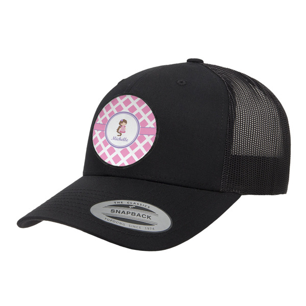 Custom Diamond Print w/Princess Trucker Hat - Black (Personalized)