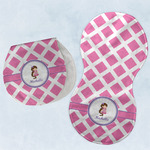 Diamond Print w/Princess Burp Pads - Velour - Set of 2 w/ Name or Text