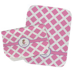 Diamond Print w/Princess Burp Cloths - Fleece - Set of 2 w/ Name or Text