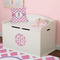 Diamond Print w/Princess Wall Monogram on Toy Chest