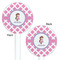 Diamond Print w/Princess White Plastic 5.5" Stir Stick - Double Sided - Round - Front & Back