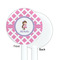 Diamond Print w/Princess White Plastic 5.5" Stir Stick - Single Sided - Round - Front & Back