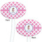 Diamond Print w/Princess White Plastic 7" Stir Stick - Double Sided - Oval - Front & Back