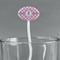 Diamond Print w/Princess White Plastic 7" Stir Stick - Oval - Main