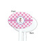 Diamond Print w/Princess White Plastic 7" Stir Stick - Single Sided - Oval - Front & Back