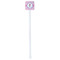 Diamond Print w/Princess White Plastic Stir Stick - Double Sided - Square - Single Stick