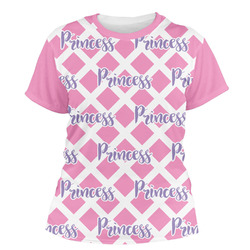 Diamond Print w/Princess Women's Crew T-Shirt - Medium (Personalized)