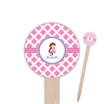 Diamond Print w/Princess Round Wooden Food Picks (Personalized)