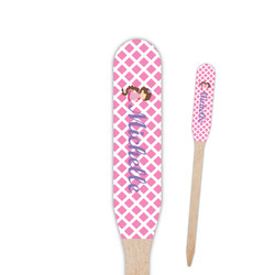 Diamond Print w/Princess Paddle Wooden Food Picks - Double Sided (Personalized)
