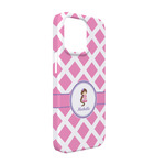 Diamond Print w/Princess iPhone Case - Plastic - iPhone 13 Pro (Personalized)