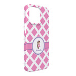 Diamond Print w/Princess iPhone Case - Plastic - iPhone 13 Pro Max (Personalized)