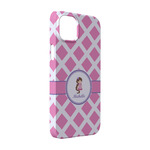 Diamond Print w/Princess iPhone Case - Plastic - iPhone 14 (Personalized)