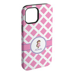 Diamond Print w/Princess iPhone Case - Rubber Lined - iPhone 15 Pro Max (Personalized)