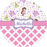 Princess & Diamond Print Multipurpose Round Labels - 1" (Personalized)