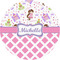 Princess & Diamond Print 1" Multipurpose Round Labels - Single Sticker