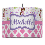 Princess & Diamond Print Drum Pendant Lamp (Personalized)