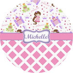 Princess & Diamond Print Multipurpose Round Labels - Custom Sized (Personalized)