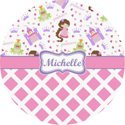 Princess & Diamond Print Multipurpose Round Labels - Custom Sized (Personalized)