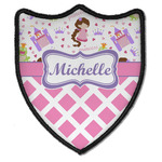 Princess & Diamond Print Iron On Shield Patch B w/ Name or Text