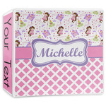 Princess & Diamond Print 3-Ring Binder - 3 inch (Personalized)