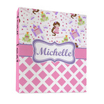 Princess & Diamond Print 3 Ring Binder - Full Wrap - 1" (Personalized)