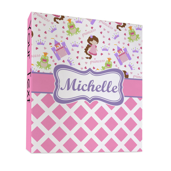 Custom Princess & Diamond Print 3 Ring Binder - Full Wrap - 1" (Personalized)